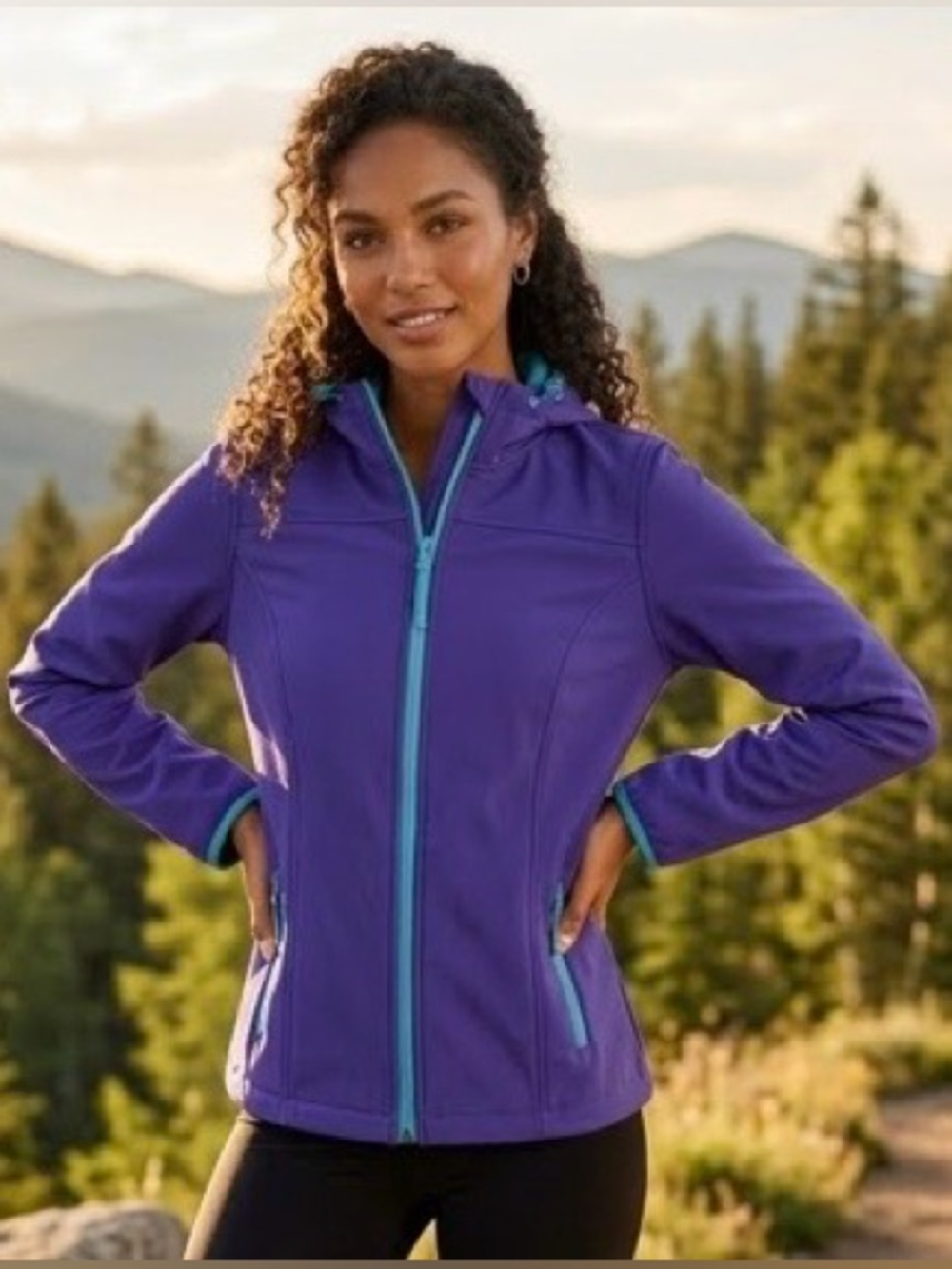 Athletic Works Purple Softshell Hooded Jacket